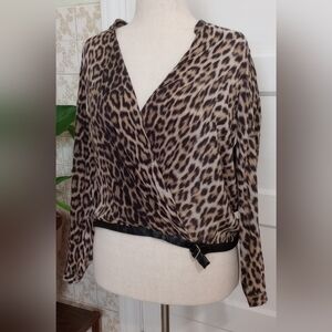 Zara Woman- Leopard Print Wrap Blouse